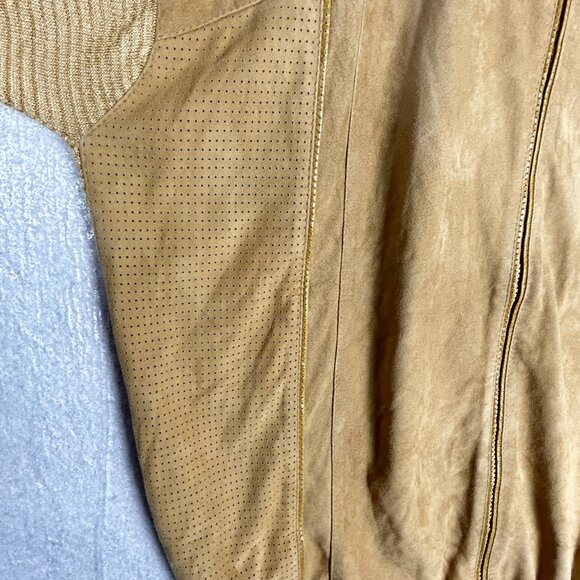 Umberto Bilancioni Sweater Men 52 Linen Blend Leather Pullover Italy Vintage Top - Picture 5 of 16